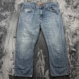 Lee Relaxed Bootcut Jeans Mens 38x30 Blue Denim Dungarees Distressed Classic